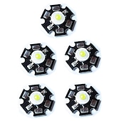 رخيصةأون مصابيح كهربائية-5 قطعة 1 واط 80-100 لومن رقاقة عالية السطوع LED أبيض دافئ أبيض بارد أبيض طبيعي أبيض أزرق ضوء فائق السطوع عالي الطاقة مع ركيزة من الألومنيوم (DC3-3.2V 280-320MA)