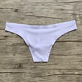 olcso Férfi alsónemű és zokni-Férfi 1 csomag Bugyik Varrás nélküli Alap Nejlon Spandex Sima Alacsony csípő Szabályos Fekete Fehér