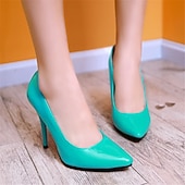 abordables Talons Aiguilles-Femme Chaussures à Talons Escarpins Cadeaux de Saint-Valentin Chaussures habillées Grandes Tailles Saint Valentin du quotidien Soirée &amp; Evénement Talon Aiguille Bout pointu Elégant Polyuréthane Noir
