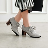 abordables Zapatos Oxford de mujer-Tacones Oxford marrones vintage para mujer: perfectos para la oficina y eventos formales, con detalles brogue y un cómodo tacón medio.