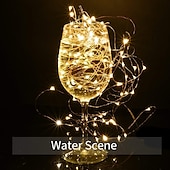 رخيصةأون يعمل بالبطاريات-حفل زفاف أنيق&amp;amp;حفل استقبال 8 أوضاع 10 م 100 أضواء خرافية LED مع جهاز تحكم عن بعد ومؤقت وأسلاك نحاسية مقاومة للماء تعمل بالبطارية وأضواء متلألئة للغرفة والحديقة&amp;amp;زينة الشجرة