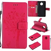 abordables Coques autres téléphones-téléphone Coque Pour Motorola Moto E4 Plus Portefeuille Clapet Portefeuille Porte Carte Arbre Fleur Dur faux cuir