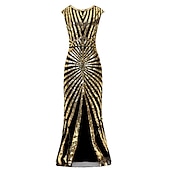 economico Vestiti-Anni Ruggenti Anni 1920 Abito da cocktail Abito Flapper Vestito Costume da festa Il grande Gatsby Paillettes Scollo a V Per donna Natale Halloween Capodanno Matrimonio Feste Ospite di nozze Adulti