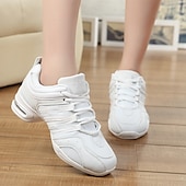 cheap Dance Sneakers-Women&#039;s Black Dance Sneakers with Gold Accents – Lightweight Breathable Lace-Up Athletic Shoes for Hip-Hop and Jazz
