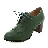 abordables Zapatos Oxford de mujer-Tacones Oxford marrones vintage para mujer: perfectos para la oficina y eventos formales, con detalles brogue y un cómodo tacón medio.