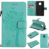 abordables Coques autres téléphones-téléphone Coque Pour Motorola Moto E4 Plus Portefeuille Clapet Portefeuille Porte Carte Arbre Fleur Dur faux cuir