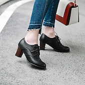 abordables Zapatos Oxford de mujer-Tacones Oxford marrones vintage para mujer: perfectos para la oficina y eventos formales, con detalles brogue y un cómodo tacón medio.