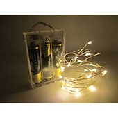 economico Striscie luci a batteria-elegante festa di ricevimento di nozze 2 pezzi/set 3m 30led luci a stringa batteria scatola filo di rame ghirlanda lampada esterna impermeabile illuminazione fata per natale festa di nozze decorazione