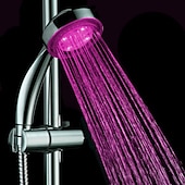 abordables Duchador-Cabezal de ducha led que cambia de color 2 modos de agua Luz de brillo de 7 colores que cambia automáticamente el cabezal de ducha de mano