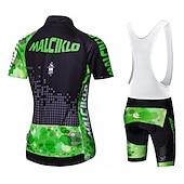 abordables Ensembles de vêtements pour femmes-Malciklo Femme Manches Courtes Maillot et Cuissard Avec Bretelles Velo Cyclisme Eté Elasthanne Lycra Polyester Rose + Blanc Violet Jaune Géométrique Britannique Grandes Tailles Vélo Maillot Collants
