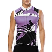 abordables Maillots Hombre-ILPALADINO Hombre Maillot de Ciclismo Sin Mangas Bicicleta Maillot Camiseta con 3 bolsillos traseros Resistente a los rayos UV Transpirable Bandas Reflectantes Compresión Amarillo Rojo Azul Piscina