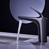abordables Classiques-robinet pour lavabo - chrome simple / brossé / galvanisé centerset monocommande monotroubath taps / laiton