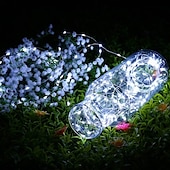 رخيصةأون يعمل بالبطاريات-حفل زفاف أنيق&amp;amp;حفل استقبال 8 أوضاع 10 م 100 أضواء خرافية LED مع جهاز تحكم عن بعد ومؤقت وأسلاك نحاسية مقاومة للماء تعمل بالبطارية وأضواء متلألئة للغرفة والحديقة&amp;amp;زينة الشجرة