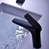 abordables Classiques-robinet pour lavabo - chrome simple / brossé / galvanisé centerset monocommande monotroubath taps / laiton