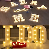 cheap Decorative Lights-LED Letter Lights Sign 26 Letters Alphabet Light Up Letters Sign for Night Light Wedding Birthday Party Battery Powered Christmas Dorm Lamp Home Bar Decoration