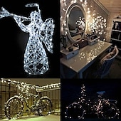 رخيصةأون يعمل بالبطاريات-حفل زفاف أنيق&amp;amp;حفل استقبال 8 أوضاع 10 م 100 أضواء خرافية LED مع جهاز تحكم عن بعد ومؤقت وأسلاك نحاسية مقاومة للماء تعمل بالبطارية وأضواء متلألئة للغرفة والحديقة&amp;amp;زينة الشجرة