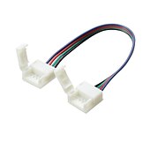 olcso Lámpatalpak és -csatlakozók-zdm 5 db vízálló rgb 5050 led fénycsík csatlakozó 4 pólusú 10 mm széles csík a jumperhuzal forrasztásához