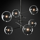 billige Globedesign-anheng lys glass globe design moderne nordisk stil 6-lys lysekrone malte overflater galvanisert metall 220v 110v varm hvit kald hvit