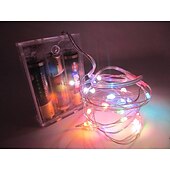 economico Striscie luci a batteria-elegante festa di ricevimento di nozze 2 pezzi/set 3m 30led luci a stringa batteria scatola filo di rame ghirlanda lampada esterna impermeabile illuminazione fata per natale festa di nozze decorazione