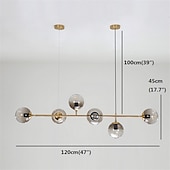 cheap Island Lights-120 cm Single Design Chandelier Metal Island Electroplated Modern Nordic Style 220-240V