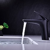 abordables Classiques-robinet pour lavabo - chrome simple / brossé / galvanisé centerset monocommande monotroubath taps / laiton