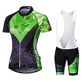 abordables Ensembles de vêtements pour femmes-Malciklo Femme Manches Courtes Maillot et Cuissard Avec Bretelles Velo Cyclisme Eté Elasthanne Lycra Polyester Rose + Blanc Violet Jaune Géométrique Britannique Grandes Tailles Vélo Maillot Collants