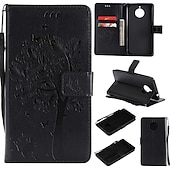 abordables Coques autres téléphones-téléphone Coque Pour Motorola Moto E4 Plus Portefeuille Clapet Portefeuille Porte Carte Arbre Fleur Dur faux cuir
