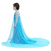 abordables Costumes pour filles-La Reine des neiges Princesse Elsa Robe Robe de demoiselle d&#039;honneur Combinaison A-ligne Robe à Motifs Cosplay de Film for Fille Journée des enfants Mascarade Mariage robe demoiselle d honneur
