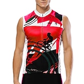 abordables Maillots Hombre-ILPALADINO Hombre Maillot de Ciclismo Sin Mangas Bicicleta Maillot Camiseta con 3 bolsillos traseros Resistente a los rayos UV Transpirable Bandas Reflectantes Compresión Amarillo Rojo Azul Piscina