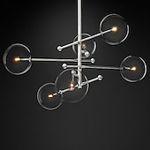 billige Globedesign-anheng lys glass globe design moderne nordisk stil 6-lys lysekrone malte overflater galvanisert metall 220v 110v varm hvit kald hvit