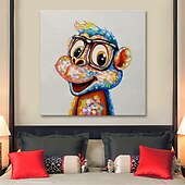 economico Quadri di animali-pittura a olio vivaio dipinto a mano animali quadrati pop art moderna tela tesa