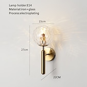 abordables Apliques de pared de cristal-Lámparas de pared creativas de estilo nórdico, apliques de pared, aplique de vidrio para dormitorio, ip20 220-240v