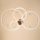 Χαμηλού Κόστους Πολυέλαιοι-4φωτα led 110w κυκλικός πολυέλαιος led μοντέρνα κρεμαστά φώτα χρυσό καφέ για σαλόνι μπαρ δωμάτιο γραφείο 4 στρώσεις dimmable με τηλεχειριστήριο ρυθμιζόμενο μόνο με τηλεχειριστήριο