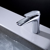 abordables Classiques-robinet pour lavabo - chrome simple / brossé / galvanisé centerset monocommande monotroubath taps / laiton