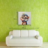 economico Quadri di animali-pittura a olio vivaio dipinto a mano animali quadrati pop art moderna tela tesa