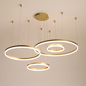 Χαμηλού Κόστους Πολυέλαιοι-4φωτα led 110w κυκλικός πολυέλαιος led μοντέρνα κρεμαστά φώτα χρυσό καφέ για σαλόνι μπαρ δωμάτιο γραφείο 4 στρώσεις dimmable με τηλεχειριστήριο ρυθμιζόμενο μόνο με τηλεχειριστήριο