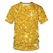 cheap 3D T shirts-Men&#039;s Graphic 3D Shirt T Shirt Party Wear T Shirts Short Sleeve T shirt 3D Print Round Neck Shirt Streetwear Exaggerated Casual Daily Silver Blue Gold Summer Clothing Apparel S M L XL 2XL 3XL 4XL