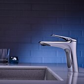 abordables Classiques-robinet pour lavabo - chrome simple / brossé / galvanisé centerset monocommande monotroubath taps / laiton