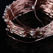 ieftine Acumulatoare-nuntă elegantă petrecere de recepție 10 m șir lumini 100 led fire rezistente la apă zâne șir lumini 4 buc 2 buc 1 buc pentru Crăciun nuntă acasă vacanță cameră de petrecere decor în aer liber alb