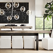 billige Globedesign-anheng lys glass globe design moderne nordisk stil 6-lys lysekrone malte overflater galvanisert metall 220v 110v varm hvit kald hvit