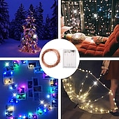 ieftine Acumulatoare-nuntă elegantă petrecere de recepție 10 m șir lumini 100 led fire rezistente la apă zâne șir lumini 4 buc 2 buc 1 buc pentru Crăciun nuntă acasă vacanță cameră de petrecere decor în aer liber alb