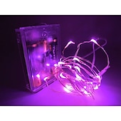 economico Striscie luci a batteria-elegante festa di ricevimento di nozze 2 pezzi/set 3m 30led luci a stringa batteria scatola filo di rame ghirlanda lampada esterna impermeabile illuminazione fata per natale festa di nozze decorazione