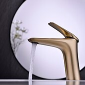 abordables Classiques-robinet pour lavabo - chrome simple / brossé / galvanisé centerset monocommande monotroubath taps / laiton