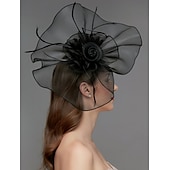 billige Coiffer-Blomst Fjær Net Fascinatorer Hatt Kentucky Derby Hodeplagg Trim 1 PC Hesteløp Damers Dag Hesteløp Elegant  Luksuriøs med Klips Hårbånd Hodeplagg å imponere Race Day Dress 2025