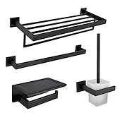 economico Set di accessori da bagno-set di ferramenta per il bagno 4 pezzi, accessori per il bagno a parete rimodellati in acciaio inossidabile sus304, include 1 portasciugamani, 1 portasciugamani.1 porta carta igienica, 1 set di