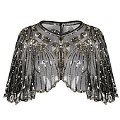 economico Sciarpe &amp; Wrap-Retrò Anni Ruggenti Anni 1920 Costume da festa Abito da Ballo Costumi di Halloween Il grande Gatsby Charleston Invitato al matrimonio Paillettes Geometrico Linea ad A Capo Normale Per donna Natale