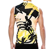 abordables Maillots Hombre-ILPALADINO Hombre Maillot de Ciclismo Sin Mangas Bicicleta Maillot Camiseta con 3 bolsillos traseros Resistente a los rayos UV Transpirable Bandas Reflectantes Compresión Amarillo Rojo Azul Piscina
