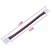olcso Lámpatalpak és -csatlakozók-zdm 5 db vízálló rgb 5050 led fénycsík csatlakozó 4 pólusú 10 mm széles csík a jumperhuzal forrasztásához