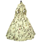 preiswerte Kleider-Rokoko Viktorianisch Cocktailkleid Lange Länge Kleid Partykostüm Maskerade Übergröße Normal Gedicht Übergrössen Ballkleid Kostüm Damen königlich Party Abschlussball Karneval von Venedig Kleid