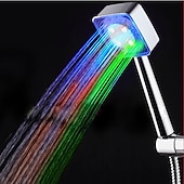 זול דוש-צבע ראש מקלחת LED משתנה 2 מצבי מים 7 צבעים אור זוהר מחליף אוטומטית ראש מקלחת כף יד
